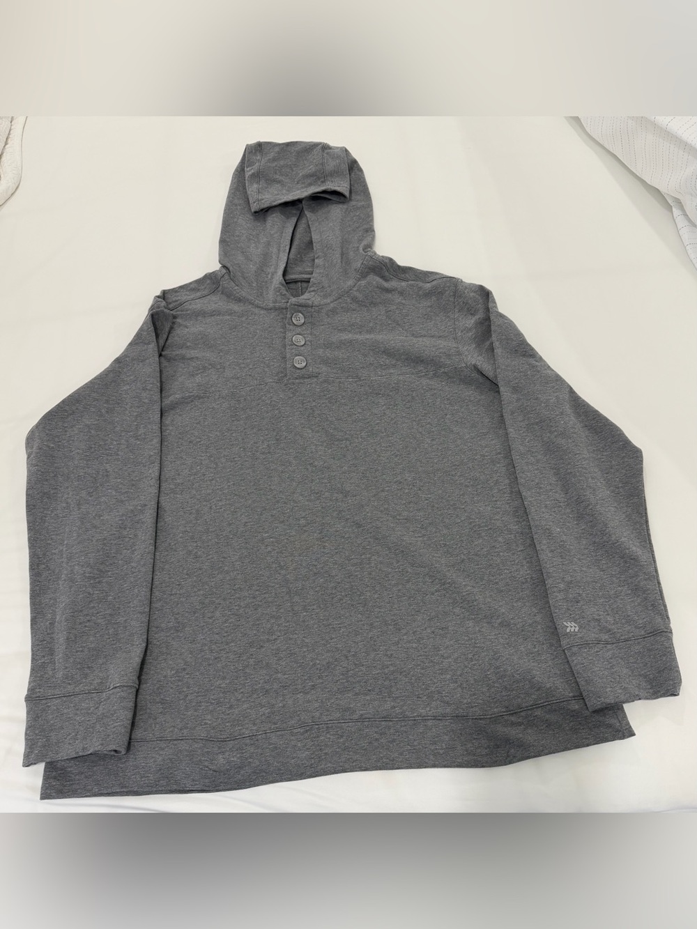All in Motion Men's Hooded Henley Long Sleeve Shirt - Gray